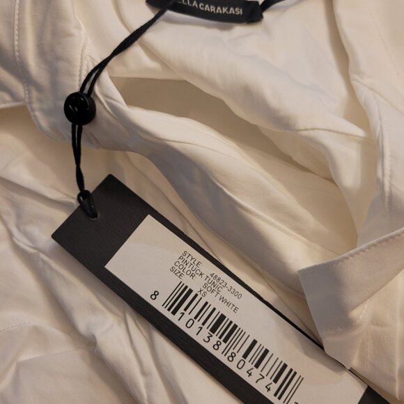 NEW STELLA CARAKASI Pintuck Tunic Soft White Women's XS - Picture 9 of 9